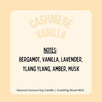 Enlarged view of notes describing the detailed scent and type of wax