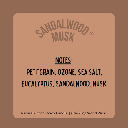 Enlarged view of notes describing the detailed scent and type of wax